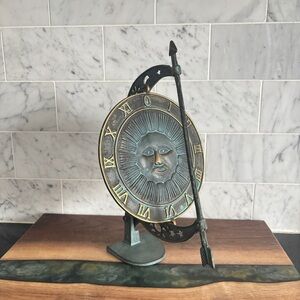 Vintage Verdigris Brass Sundial